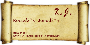 Kocsák Jordán névjegykártya